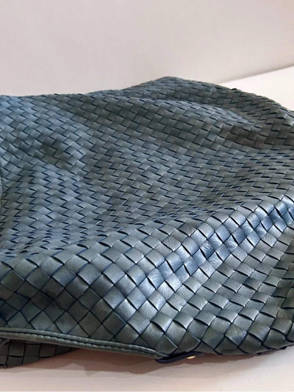 Christopher Kon Woven Leather Hobo Shoulder Bag in Blue